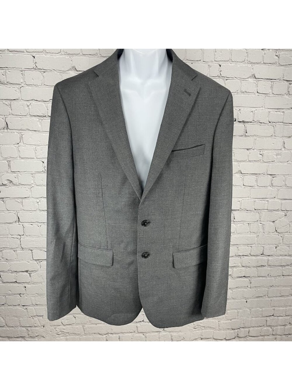 Joe Joseph Abboud Grey 100% Wool 2 Button Double Vented Blazer Sport Coat 42L